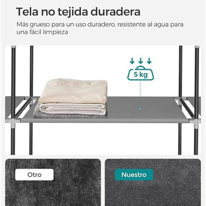 Armario Ropero de Tela con Cremallera y Estantes